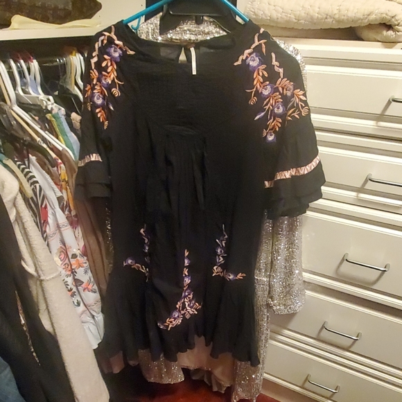 Free People Pavlo Cotton Embroidered Mini Dress XS - Picture 2 of 6